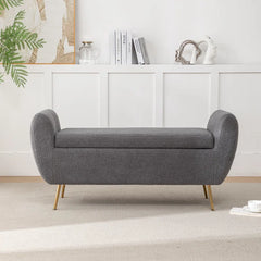 Ferry Upholstered Flip Top Storage Bench - Wooden Bazar