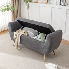 Ferry Upholstered Flip Top Storage Bench - Wooden Bazar