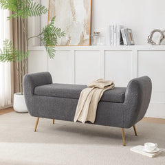 Ferry Upholstered Flip Top Storage Bench - Wooden Bazar