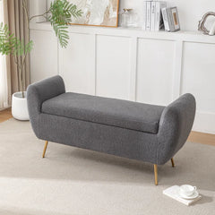 Ferry Upholstered Flip Top Storage Bench - Wooden Bazar