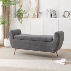 Ferry Upholstered Flip Top Storage Bench - Wooden Bazar