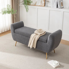 Ferry Upholstered Flip Top Storage Bench - Wooden Bazar