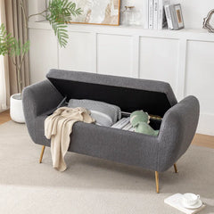 Ferry Upholstered Flip Top Storage Bench - Wooden Bazar