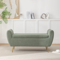 Ferry Upholstered Flip Top Storage Bench - Wooden Bazar