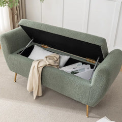 Ferry Upholstered Flip Top Storage Bench - Wooden Bazar