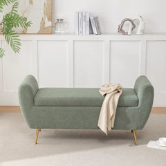 Ferry Upholstered Flip Top Storage Bench - Wooden Bazar