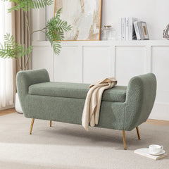 Ferry Upholstered Flip Top Storage Bench - Wooden Bazar