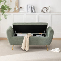 Ferry Upholstered Flip Top Storage Bench - Wooden Bazar