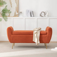 Ferry Upholstered Flip Top Storage Bench - Wooden Bazar