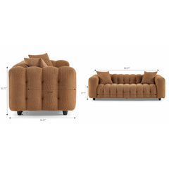 Lenzi Modern Square Arms Chesterfield Sofa - WoodenBazar