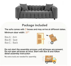 Lenzi Modern Square Arms Chesterfield Sofa - WoodenBazar