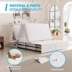 Peak Queen Murphy Bed Cabinet with Storage & Charging Station