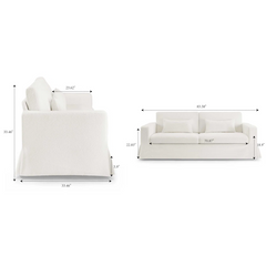 Brenda 3-Seater Sofa With Slipcover - Wooden Bazar