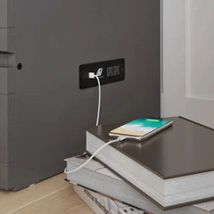 Senny Solid Wood Murphy Bed Desk with 6" Mattress and Built-in Charging Station