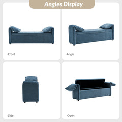 Gangun Upholstered Storage Bench with Pillows Designed to Resemble Elephant Ears