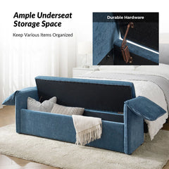 Gangun Upholstered Storage Bench with Pillows Designed to Resemble Elephant Ears