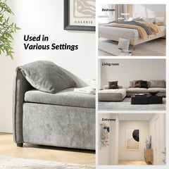 Gangun Upholstered Storage Bench with Pillows Designed to Resemble Elephant Ears