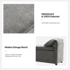 Gangun Upholstered Storage Bench with Pillows Designed to Resemble Elephant Ears