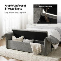 Gangun Upholstered Storage Bench with Pillows Designed to Resemble Elephant Ears