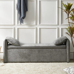 Gangun Upholstered Storage Bench with Pillows Designed to Resemble Elephant Ears