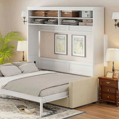 Murphy Bed Wall Bed With Sofa, Bed Frame - Wooden Bazar