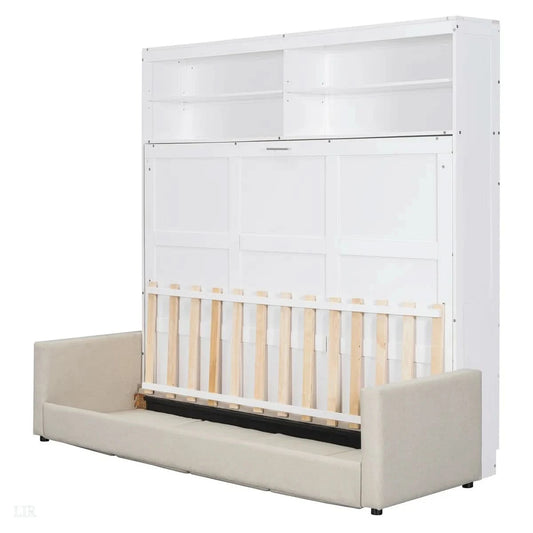 Murphy Bed Wall Bed With Sofa, Bed Frame - Wooden Bazar
