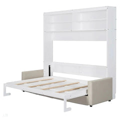 Murphy Bed Wall Bed With Sofa, Bed Frame - Wooden Bazar