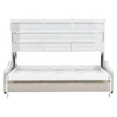 Murphy Bed With Sofa And Led Light - Wooden Bazar