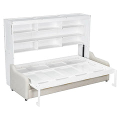 Murphy Bed With Sofa And Led Light - Wooden Bazar