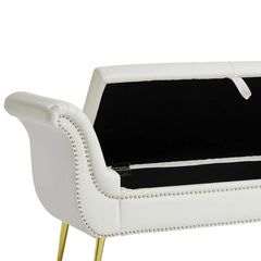 Dynamic Faux Leather Upholstered Storage Bench - Wooden bazar