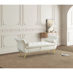 Dynamic Faux Leather Upholstered Storage Bench - Wooden bazar