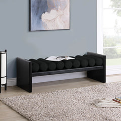 Newra Boucle Wood Bench - Wooden Bazar