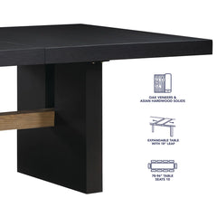 Extendable Oak Trestle Wood Dining Table - Wooden Bazar