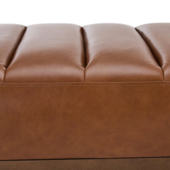 Glexico Modern Channel Tufted Bench With Gold Base