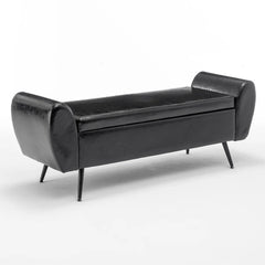 Savin Vegan Leather Storage Bench Storage Ottoman for King Size Bed - Wooden Bazar