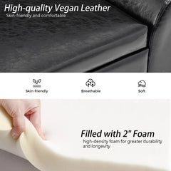 Savin Vegan Leather Storage Bench Storage Ottoman for King Size Bed - Wooden Bazar