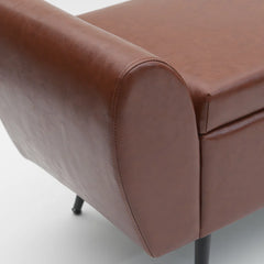 Savin Vegan Leather Storage Bench Storage Ottoman for King Size Bed - Wooden Bazar