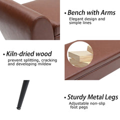 Savin Vegan Leather Storage Bench Storage Ottoman for King Size Bed - Wooden Bazar