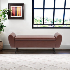 Savin Vegan Leather Storage Bench Storage Ottoman for King Size Bed - Wooden Bazar