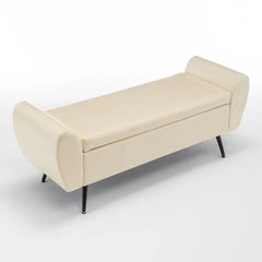 Savin Vegan Leather Storage Bench Storage Ottoman for King Size Bed - Wooden Bazar