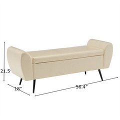 Savin Vegan Leather Storage Bench Storage Ottoman for King Size Bed - Wooden Bazar