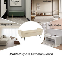 Savin Vegan Leather Storage Bench Storage Ottoman for King Size Bed - Wooden Bazar