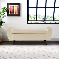 Savin Vegan Leather Storage Bench Storage Ottoman for King Size Bed - Wooden Bazar