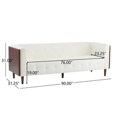 Nillen Fabric Upholstered 3-Seater Sofa - Wooden Bazar