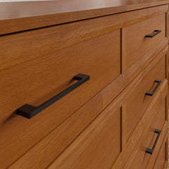 Wood Murphy Bed Chest with Storage Drawer, Built-in Charging station and Mattress