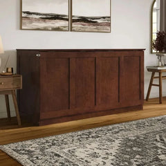 Low Profile Wood Murphy Bed Chest with 6" Mattress - Wooden bazar