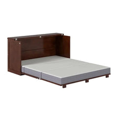 Low Profile Wood Murphy Bed Chest with 6" Mattress - Wooden bazar