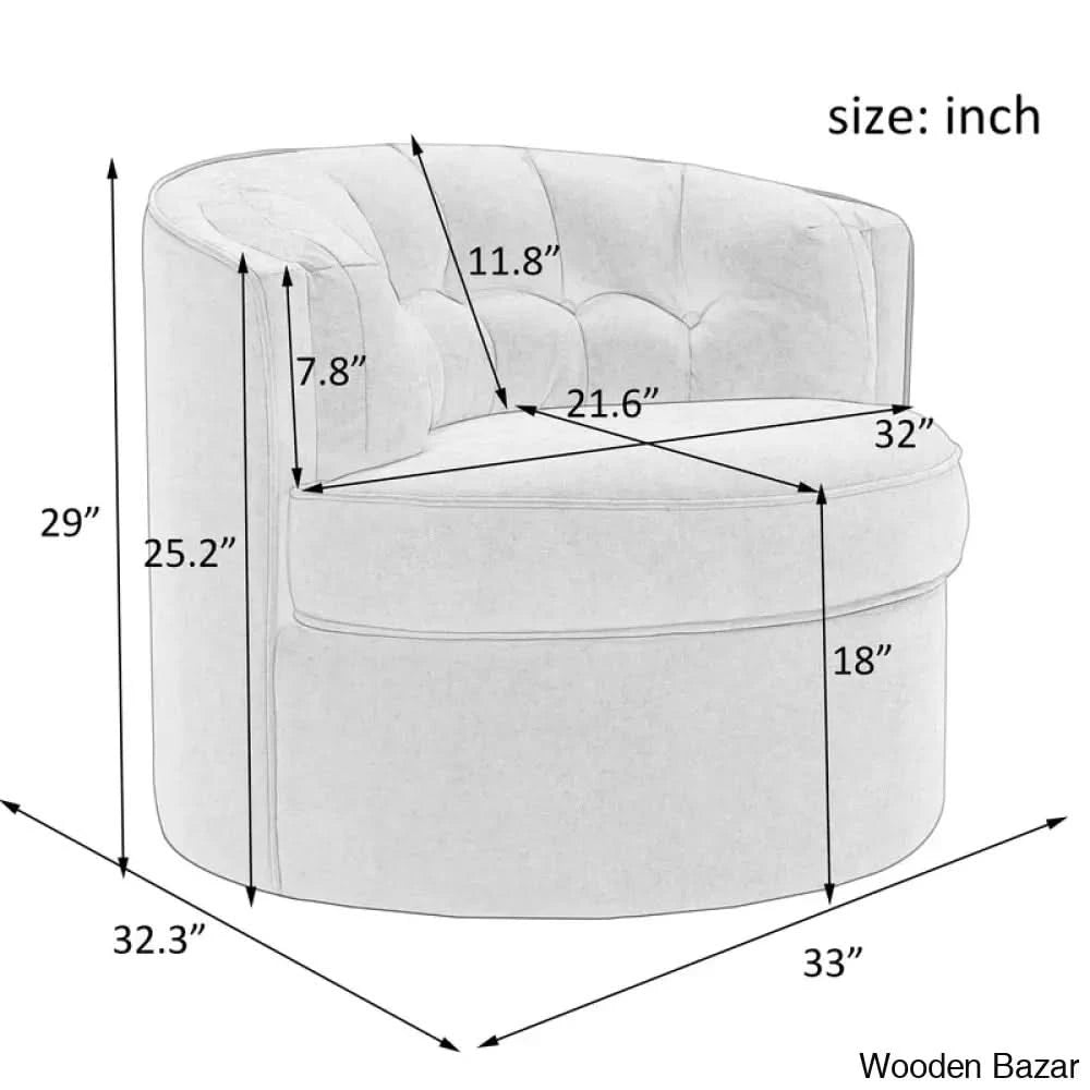 Linen Swivel Chair-3