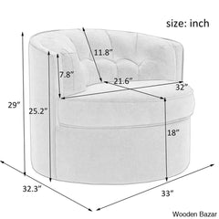 Linen Swivel Chair-3