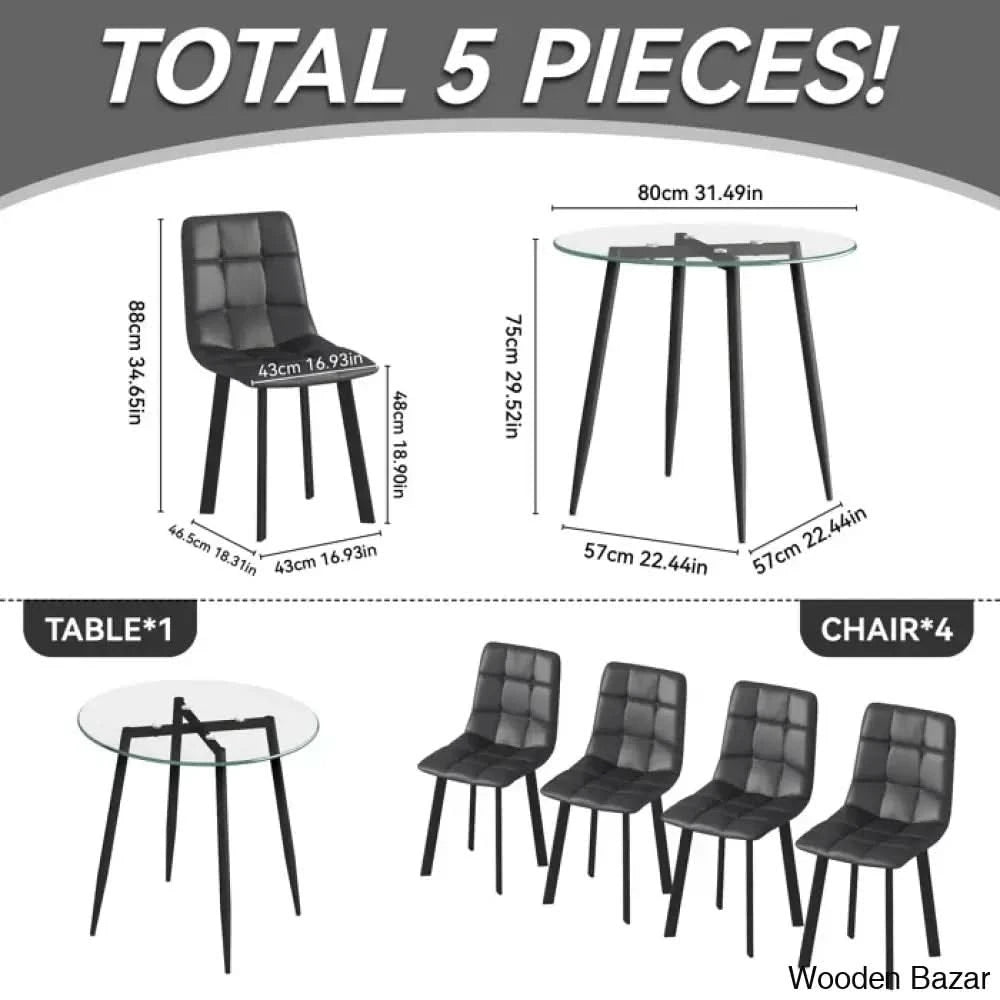 Aarush New 4 Seater Luxury Dining Table Set For Modern Living